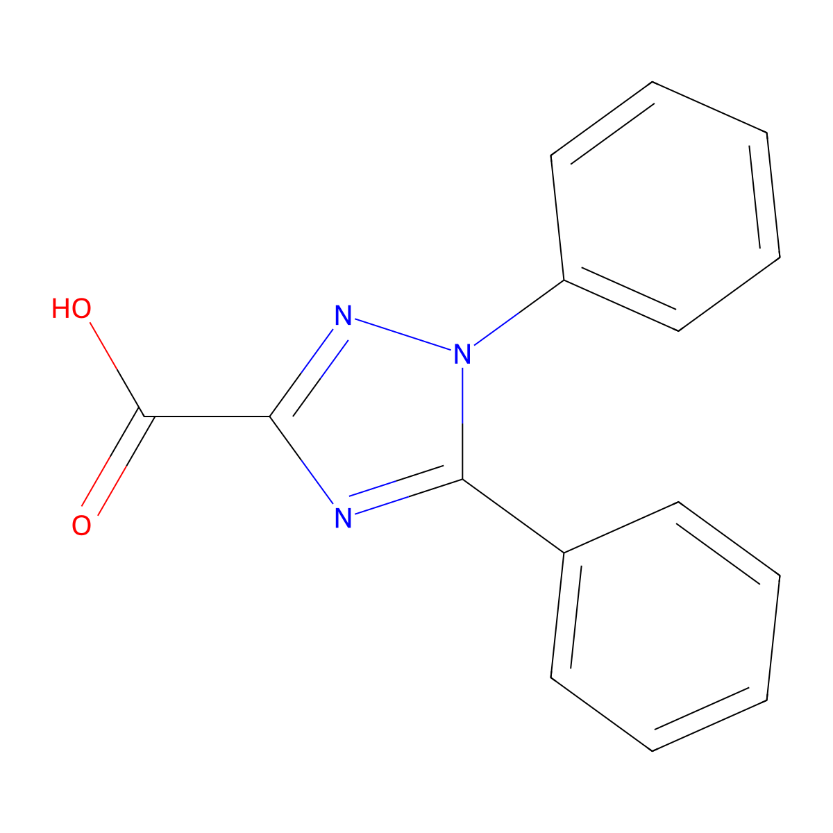 diphenyl-1H-1,2,4-triazole-3-carboxylic acid molecular structure, CAS 24058-92-2