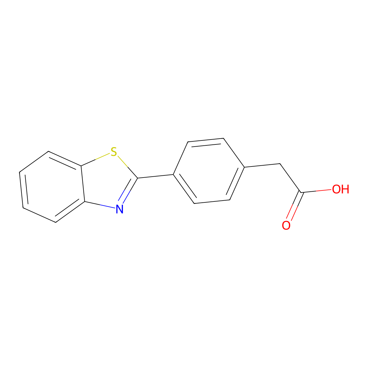 2-[4-(1,3-Benzothiazol-2-yl)phenyl]acetic acid molecular structure, CAS 2406-73-7