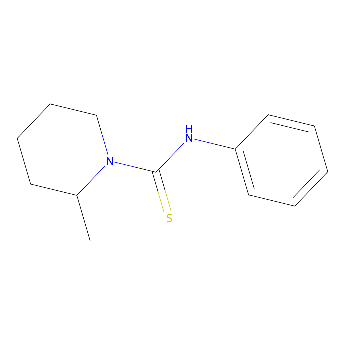 2-methyl-N-phenylpiperidine-1-carbothioamide molecular structure, CAS 24060-73-9