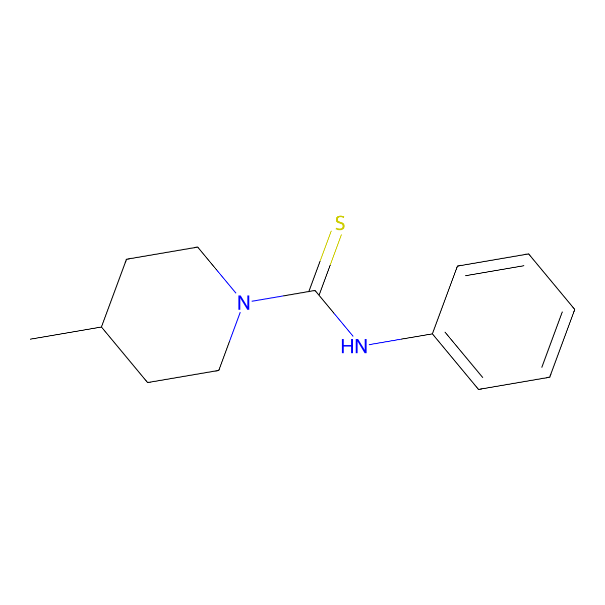 4-methyl-N-phenylpiperidine-1-carbothioamide molecular structure, CAS 24060-75-1