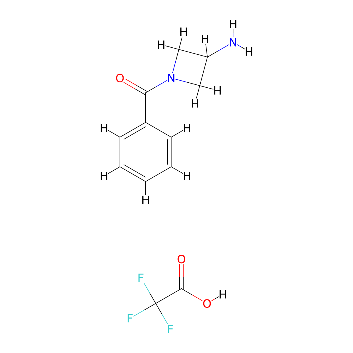 1-Benzoylazetidin-3-amine; trifluoroacetic acid molecular structure, CAS 2406235-18-3
