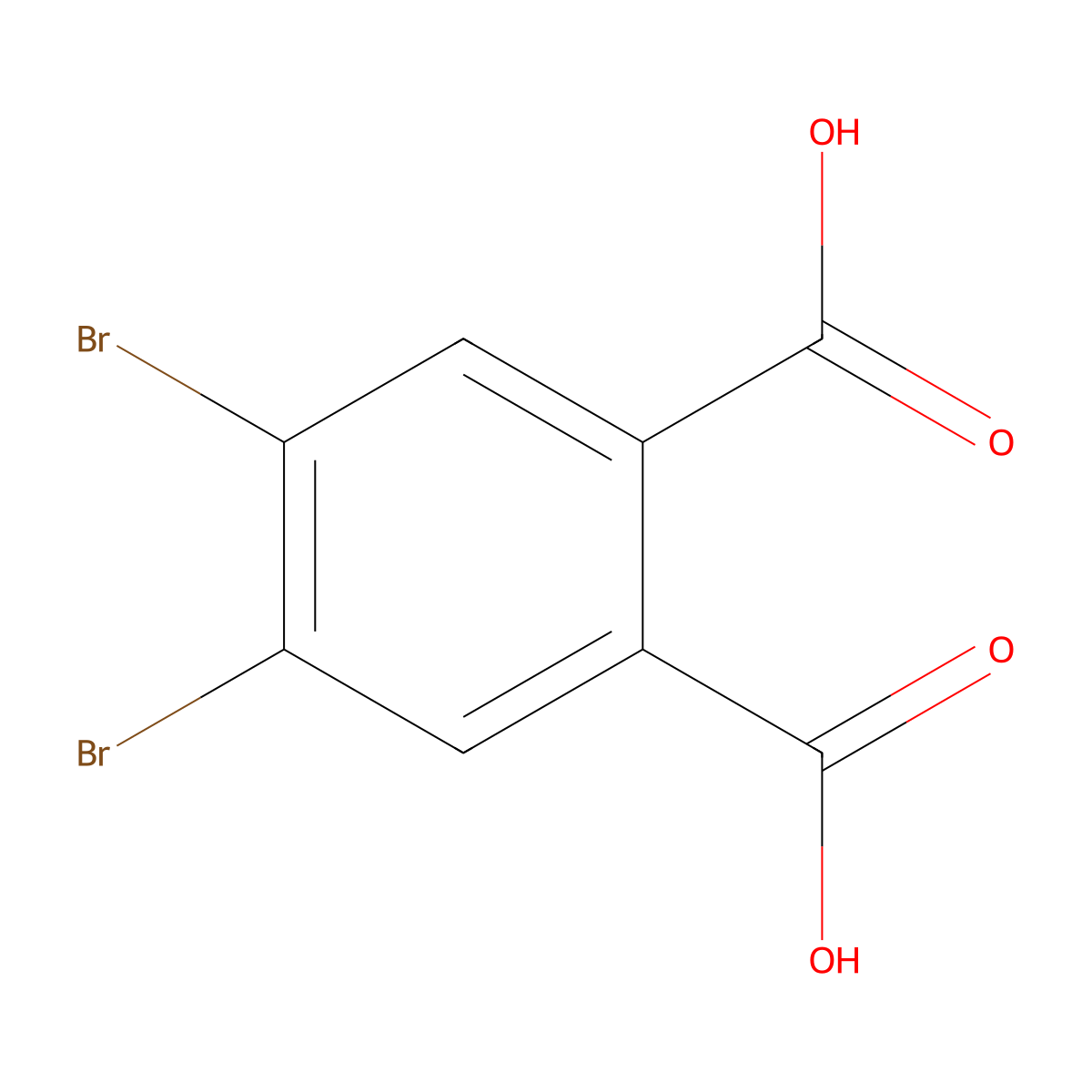4,5-Dibromobenzene-1,2-dicarboxylic acid molecular structure, CAS 24063-28-3