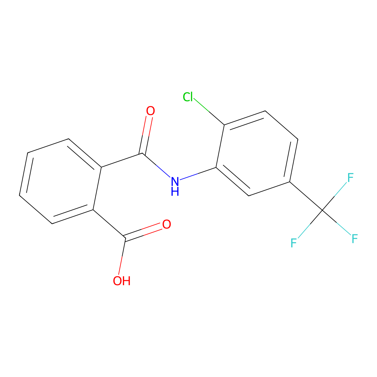 2-{[2-Chloro-5-(trifluoromethyl)phenyl]carbamoyl}benzoic acid molecular structure, CAS 24063-30-7