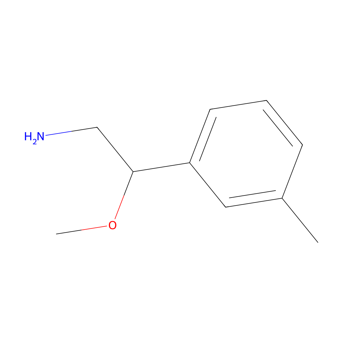 2-Methoxy-2-(3-methylphenyl)ethan-1-amine molecular structure, CAS 24065-44-9