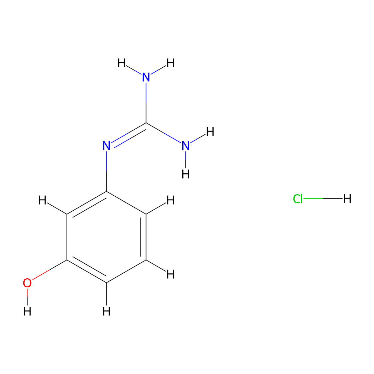 1-(3-Hydroxyphenyl)guanidine hydrochloride molecular structure, CAS 24067-09-2