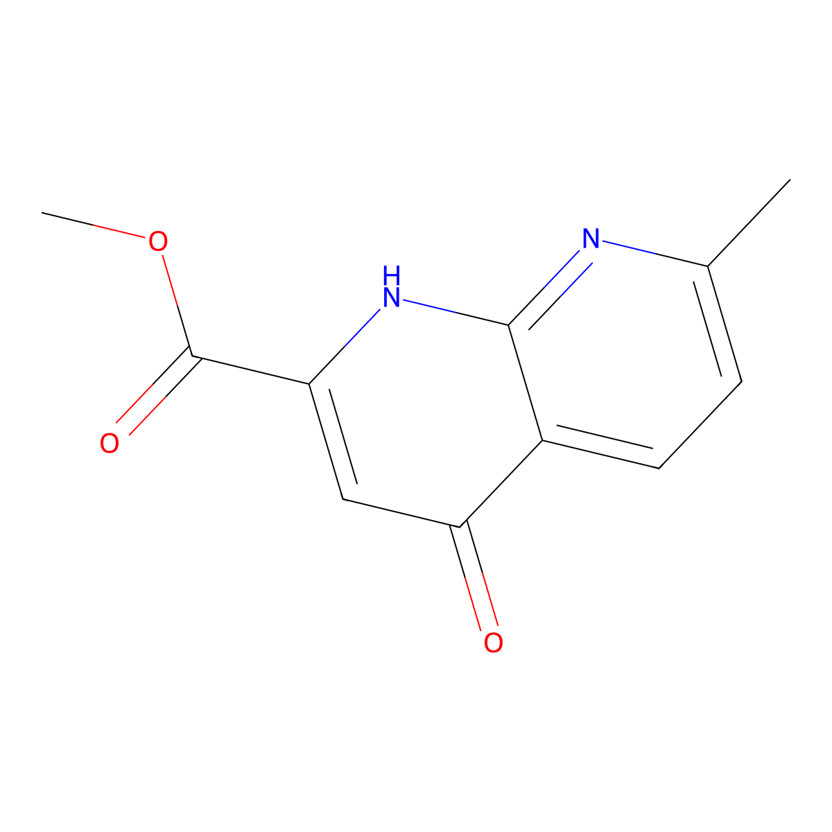 7-Methyl-4-oxo-1,4-dihydro-[1,8]naphthyridine-2-carboxylic acid methyl ester molecular structure, CAS 2407051-35-6