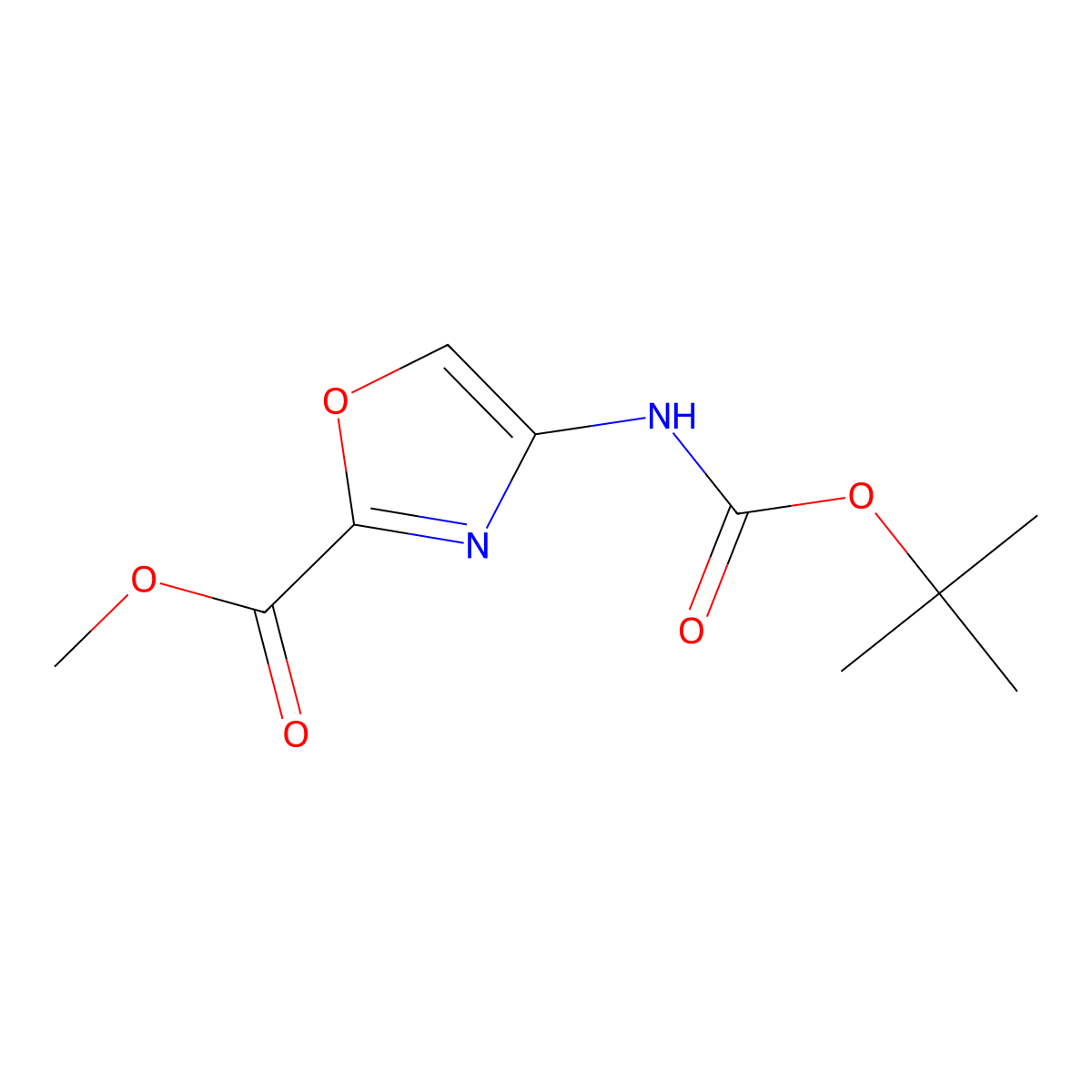4-tert-Butoxycarbonylamino-oxazole-2-carboxylic acid methyl ester molecular structure, CAS 2407051-36-7