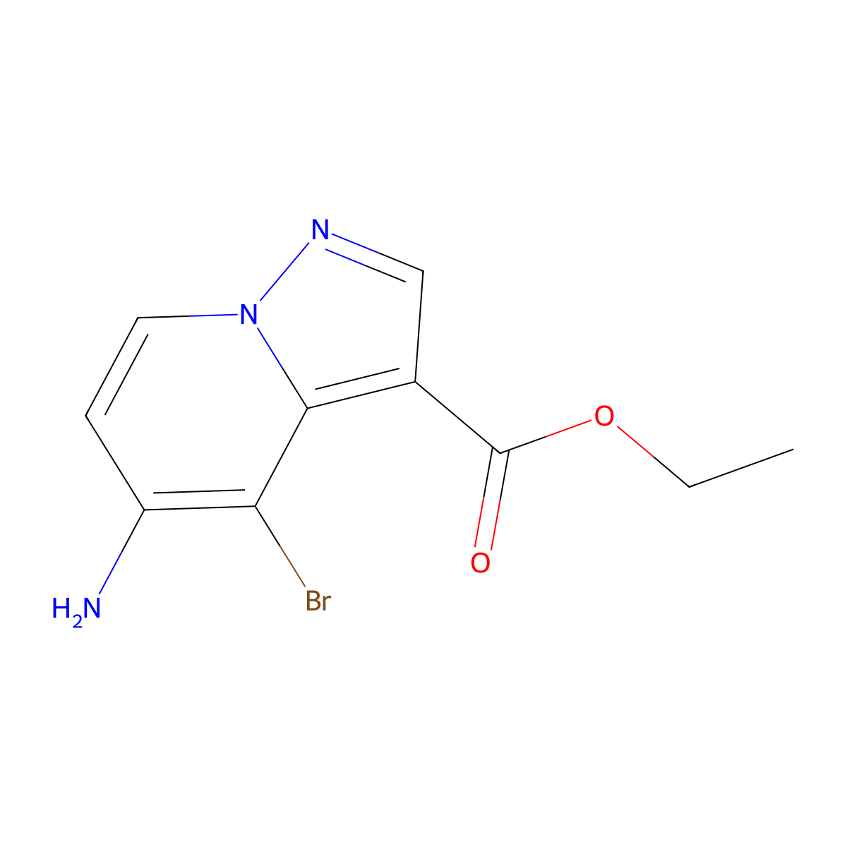 5-Amino-4-bromo-pyrazolo[1,5-a]pyridine-3-carboxylic acid ethyl ester molecular structure, CAS 2407051-37-8