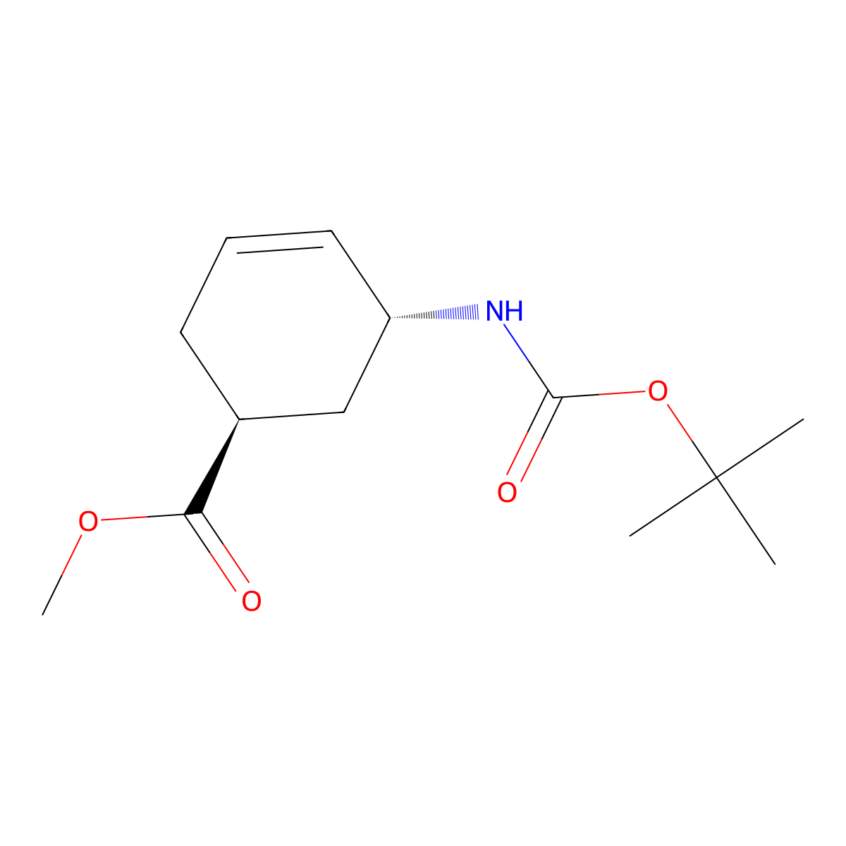 trans-5-Boc-amino-cyclohex-3-enecarboxylic acid methyl ester molecular structure, CAS 2407051-40-3