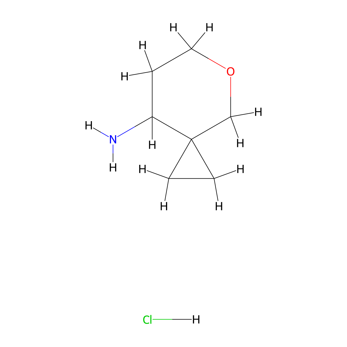 5-Oxa-spiro[2.5]oct-8-ylamine hydrochloride molecular structure, CAS 2407051-41-4