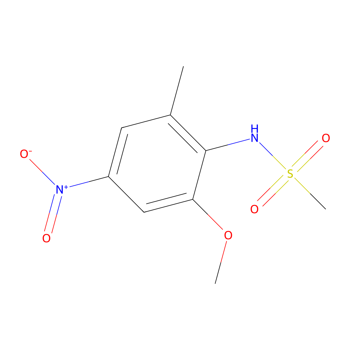 N-(2-Methoxy-6-methyl-4-nitrophenyl)methanesulfonamide molecular structure, CAS 2407068-10-2