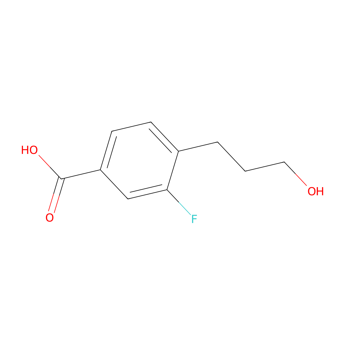3-Fluoro-4-(3-hydroxypropyl)benzoic acid molecular structure, CAS 2407068-13-5