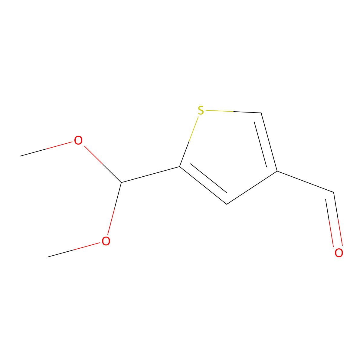 5-(Dimethoxymethyl)thiophene-3-carbaldehyde molecular structure, CAS 2407068-15-7