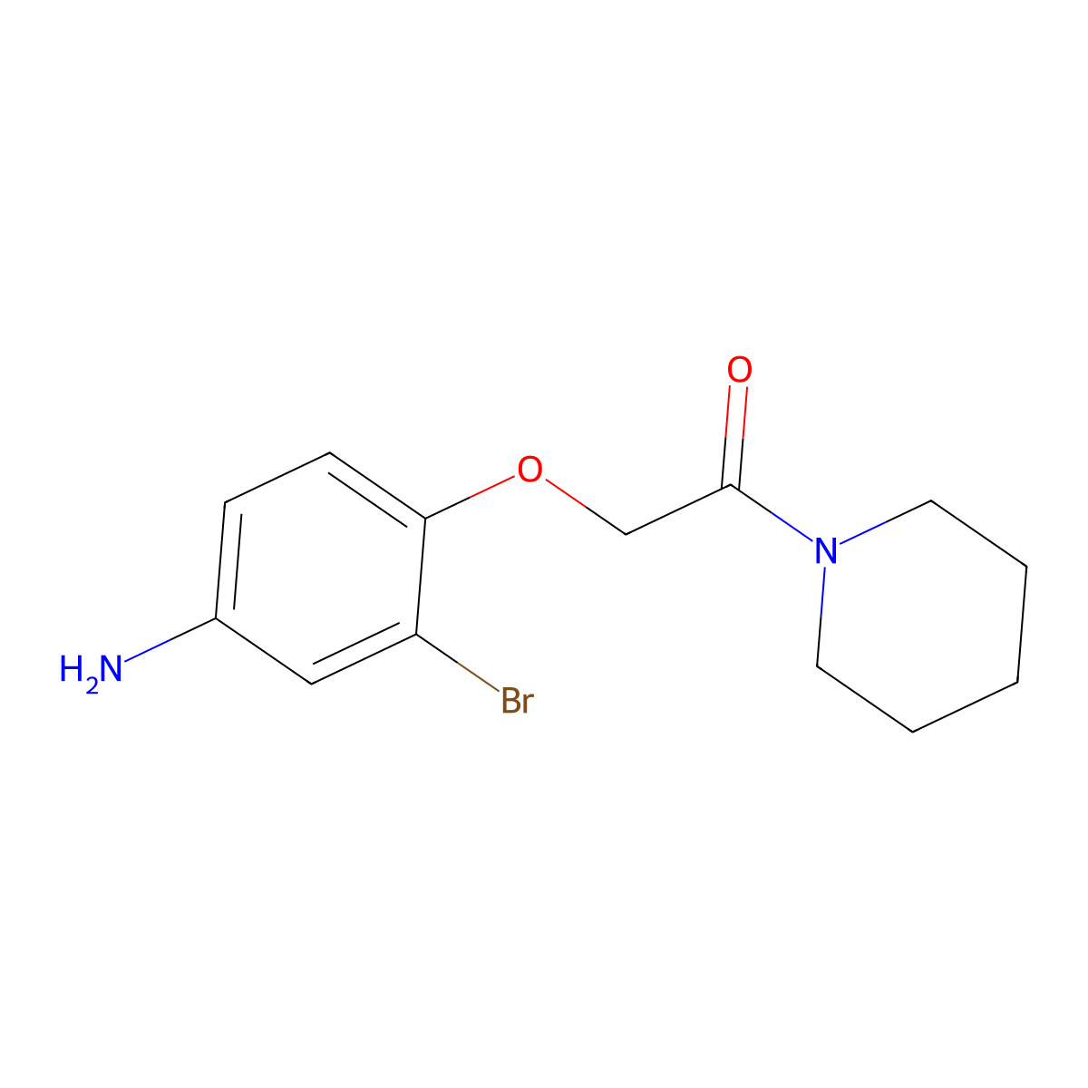 2-(4-Amino-2-bromophenoxy)-1-(piperidin-1-yl)ethanone molecular structure, CAS 2407068-16-8