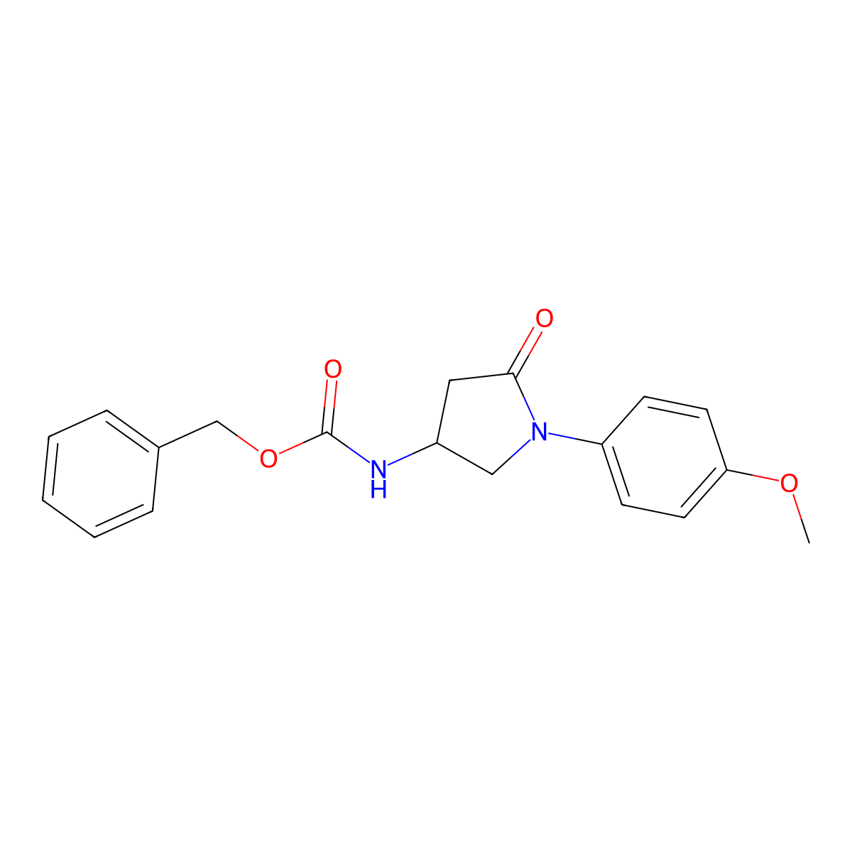 Benzyl N-[1-(4-methoxyphenyl)-5-oxopyrrolidin-3-yl]carbamate molecular structure, CAS 2407068-17-9