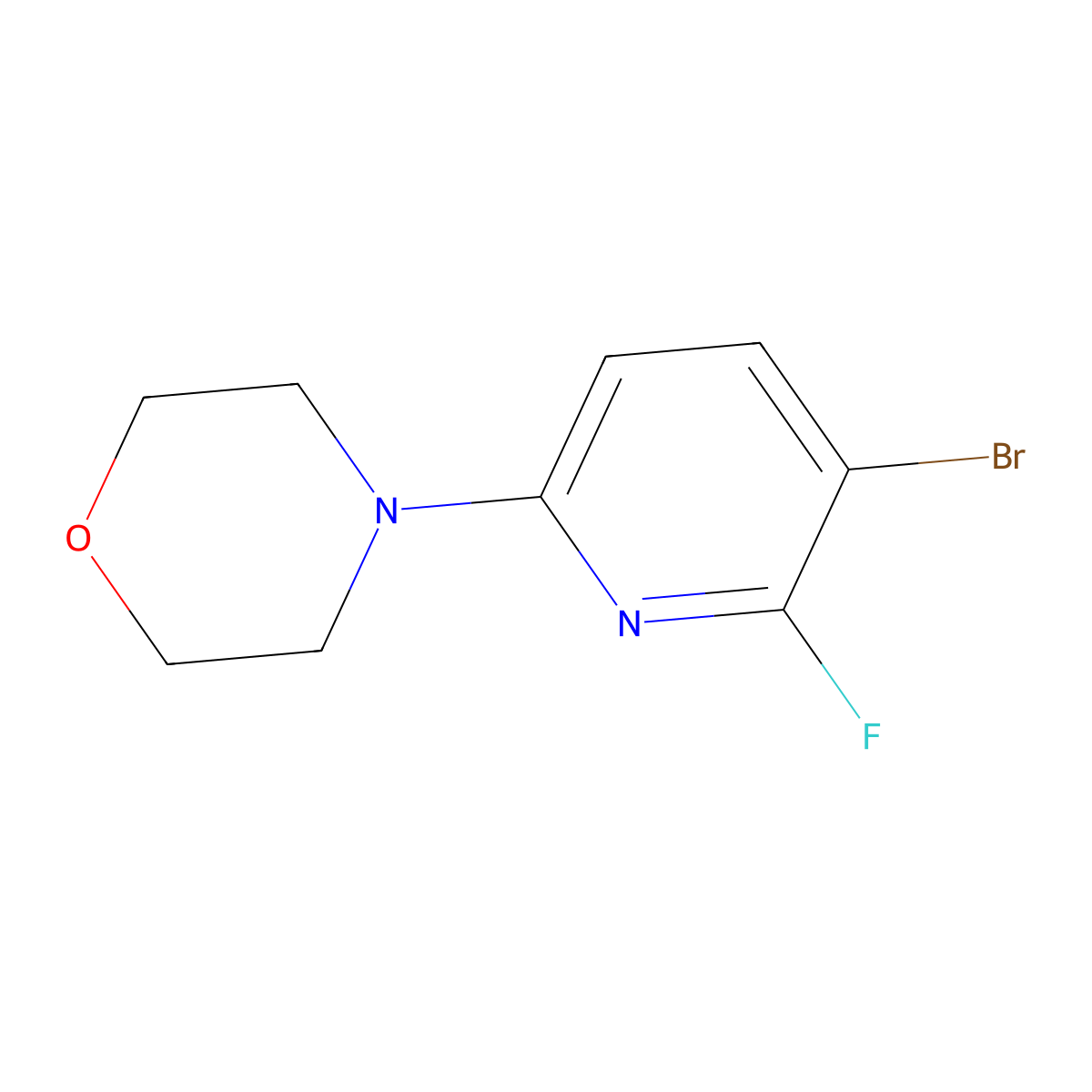 4-(5-Bromo-6-fluoropyridin-2-yl)morpholine molecular structure, CAS 2407068-21-5