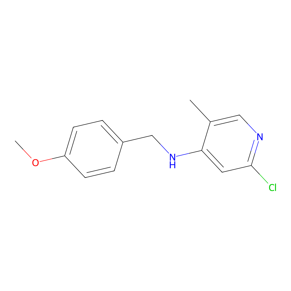 2-Chloro-N-[(4-methoxyphenyl)methyl]-5-methylpyridin-4-amine molecular structure, CAS 2407068-25-9
