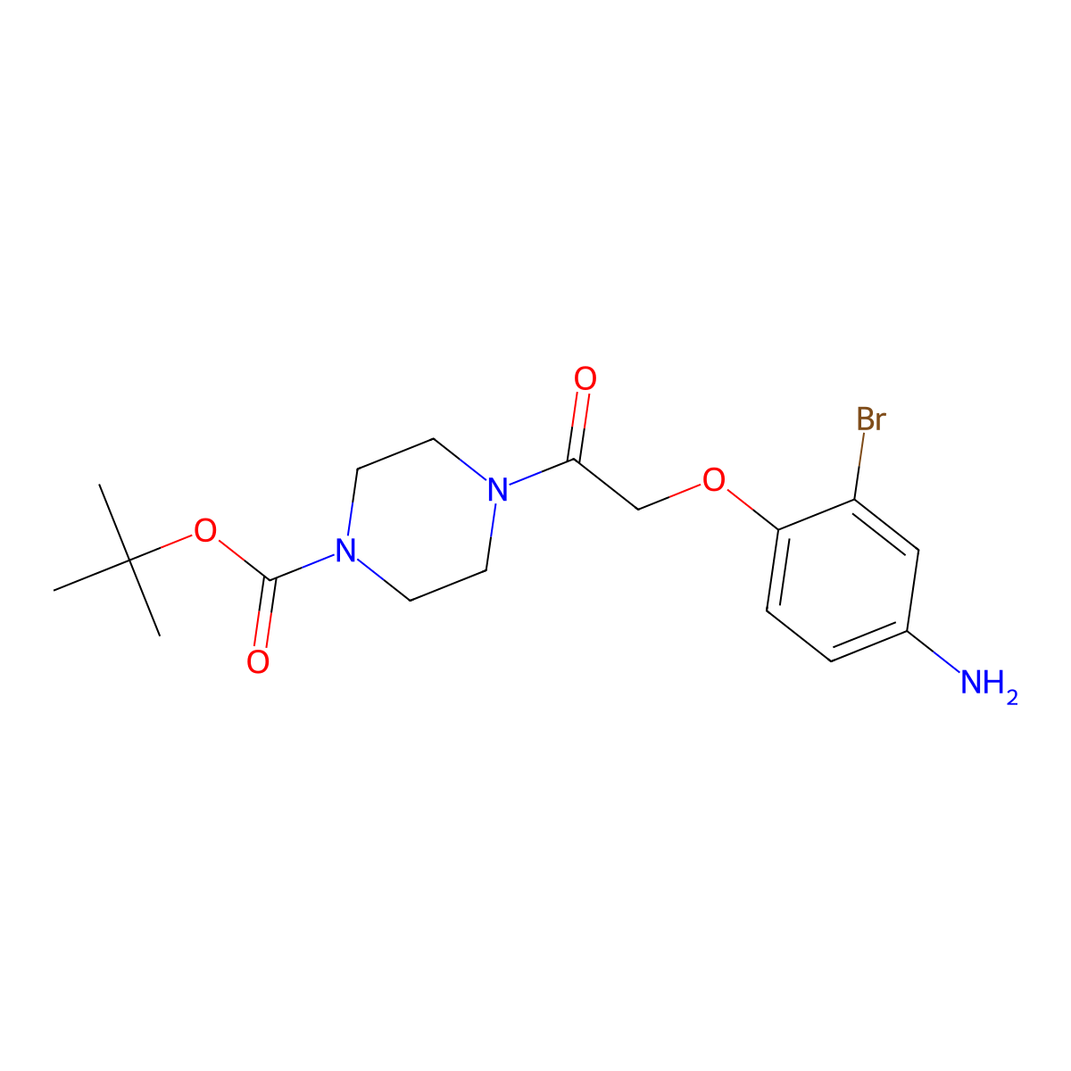 tert-Butyl 4-[2-(4-amino-2-bromophenoxy)acetyl]piperazine-1-carboxylate molecular structure, CAS 2407068-32-8