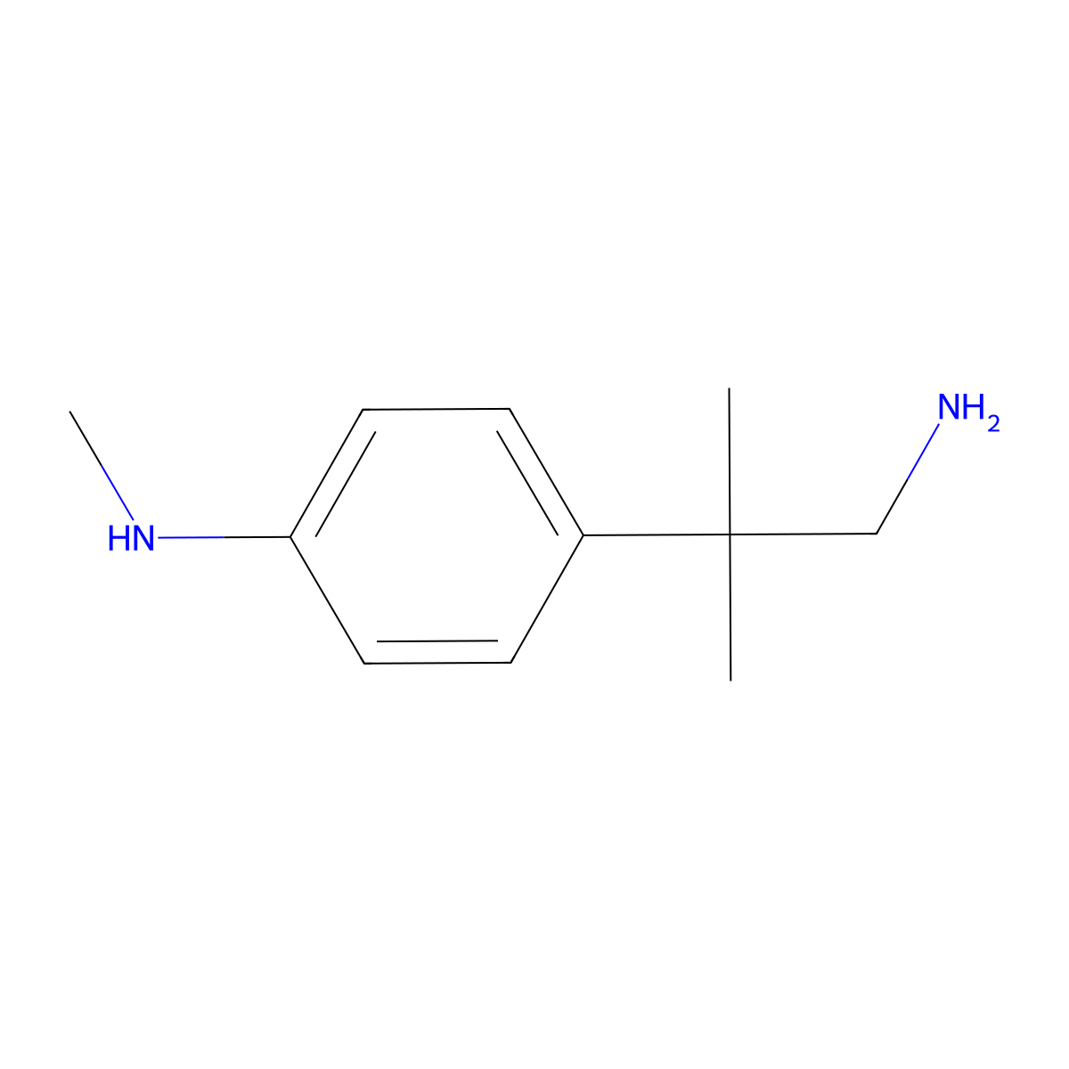 4-(1-Amino-2-methylpropan-2-yl)-N-methylaniline molecular structure, CAS 2407068-40-8