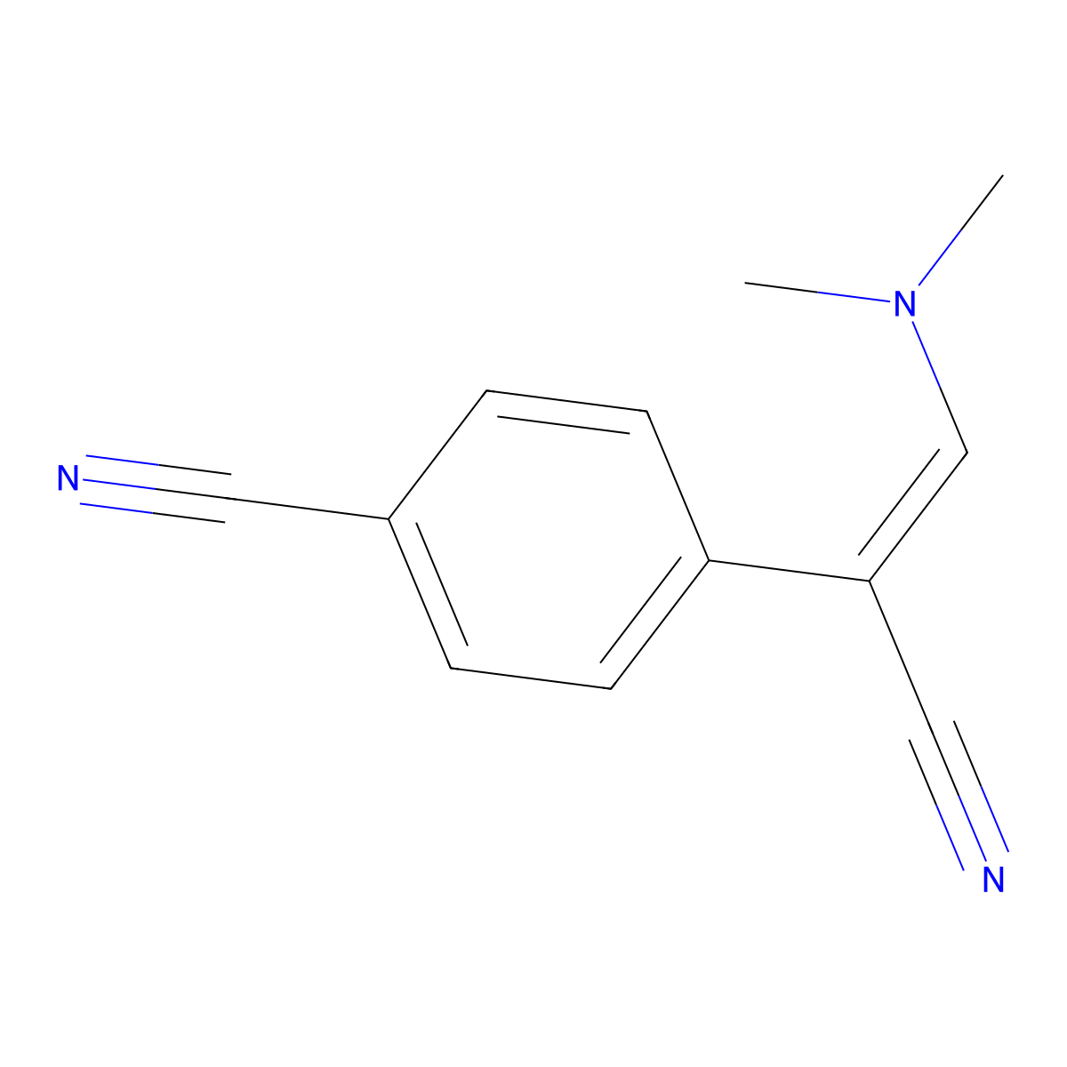 4-[1-Cyano-2-(dimethylamino)eth-1-en-1-yl]benzonitrile molecular structure, CAS 2407079-74-5