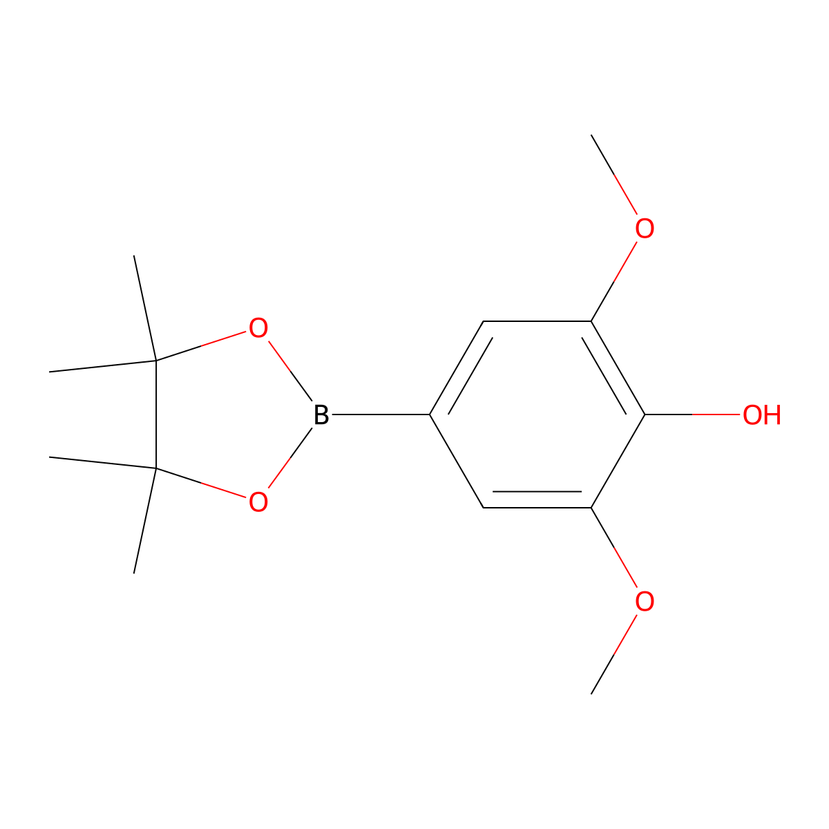 2,6-Dimethoxy-4-(4,4,5,5-tetramethyl-1,3,2-dioxaborolan-2-yl)phenol molecular structure, CAS 2407088-33-7