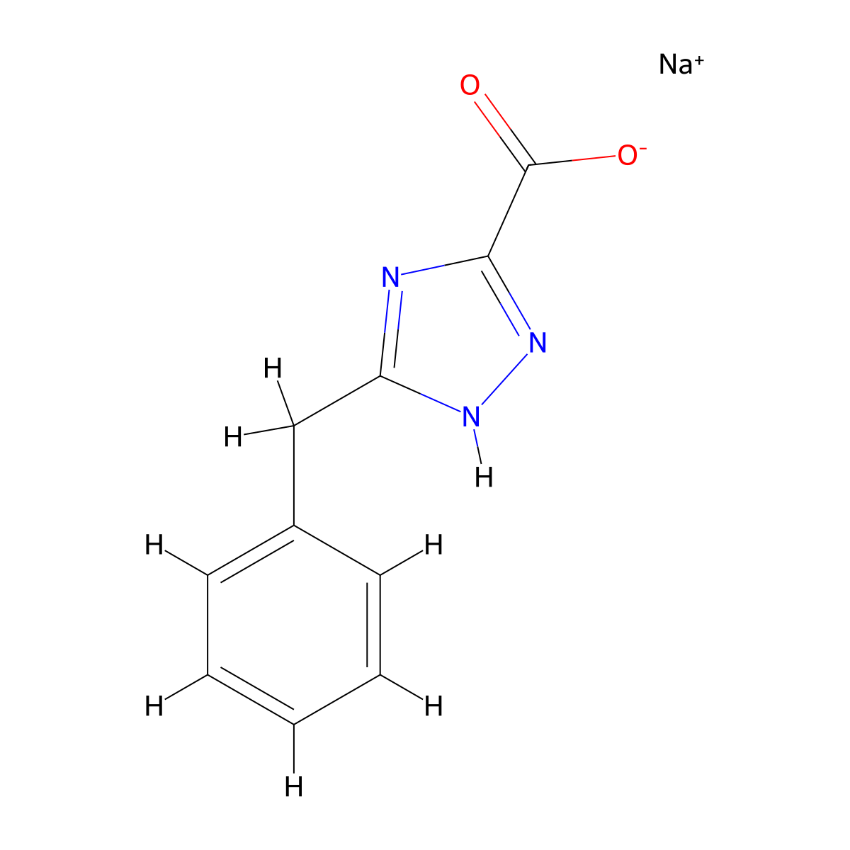 sodium 5-benzyl-1H-1,2,4-triazole-3-carboxylate molecular structure, CAS 2407104-87-2