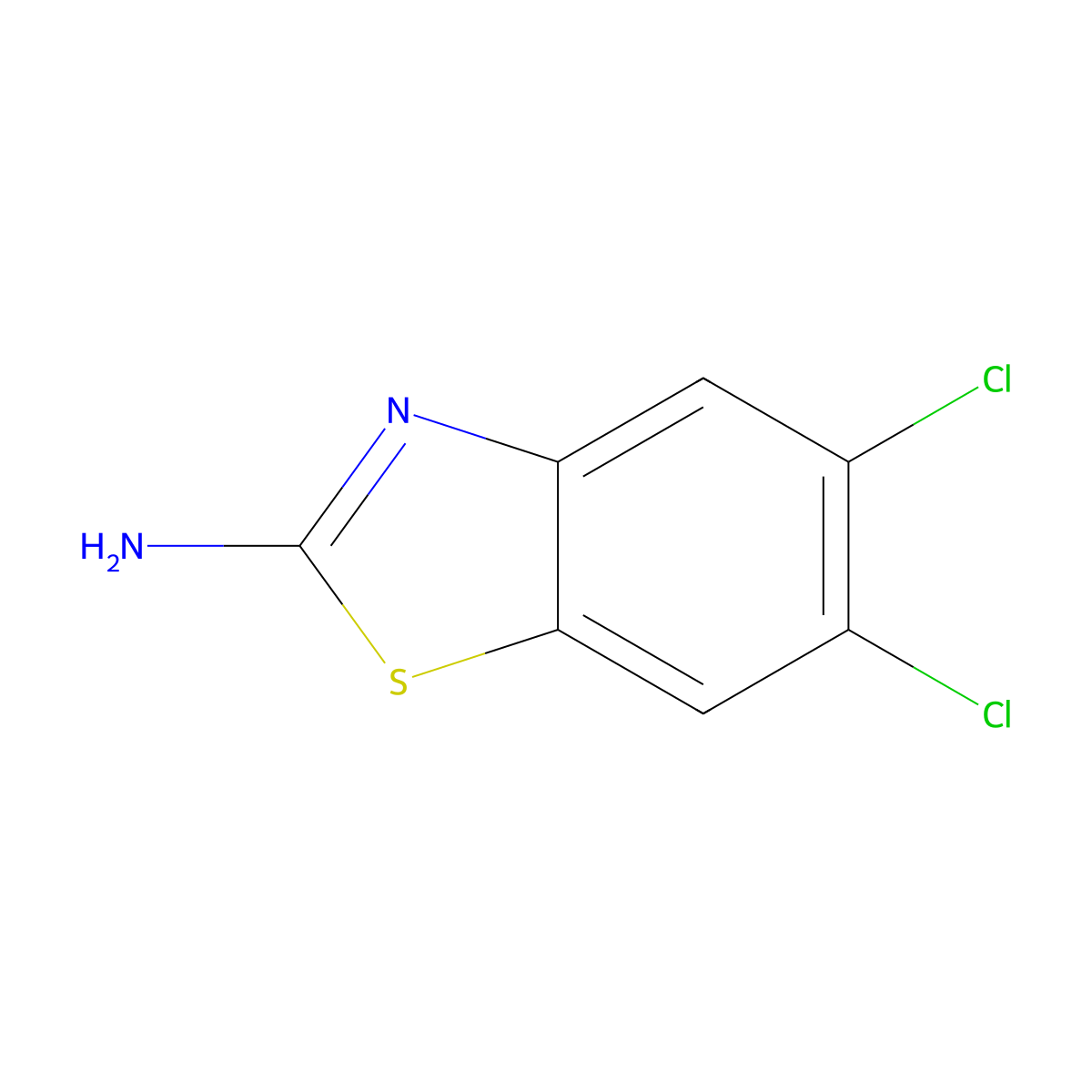 5,6-Dichloro-2-benzothiazolamine molecular structure, CAS 24072-75-1