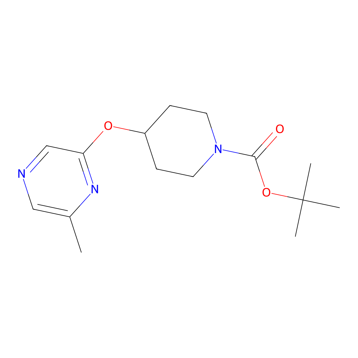Tert-butyl 4-[(6-methylpyrazin-2-yl)oxy]piperidine-1-carboxylate molecular structure, CAS 2407331-69-3