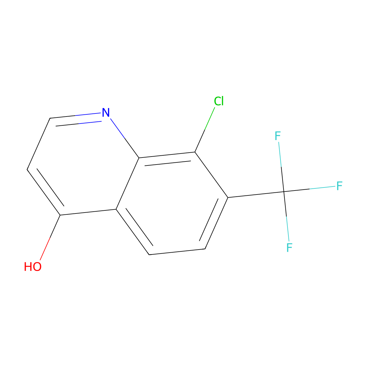 8-Chloro-7-(trifluoromethyl)quinolin-4-ol molecular structure, CAS 2407339-49-3