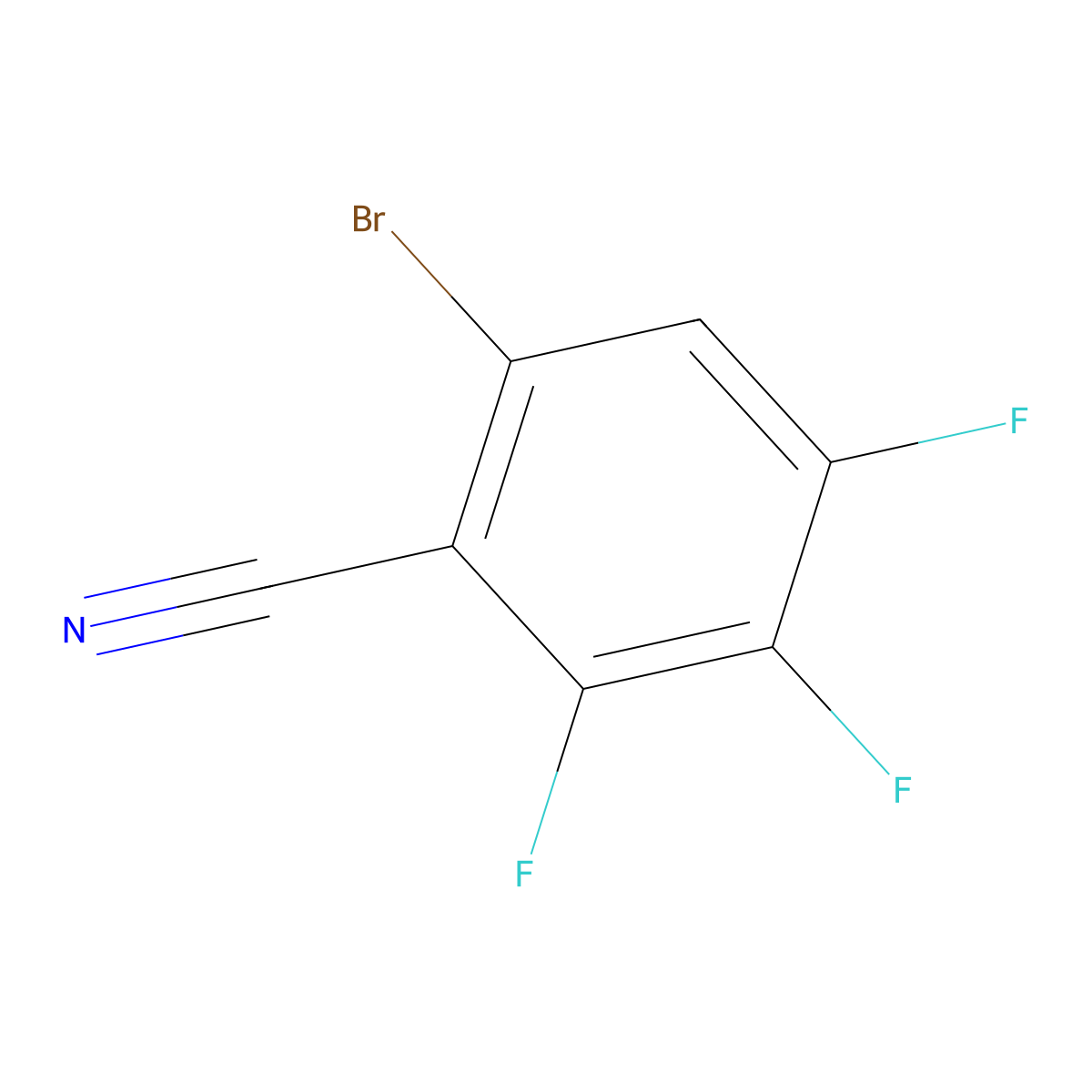 6-Bromo-2,3,4-trifluorobenzonitrile molecular structure, CAS 2407339-61-9