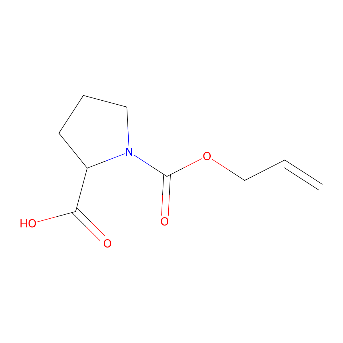 1-[(Prop-2-EN-1-yloxy)carbonyl]pyrrolidine-2-carboxylic acid molecular structure, CAS 2407343-33-1