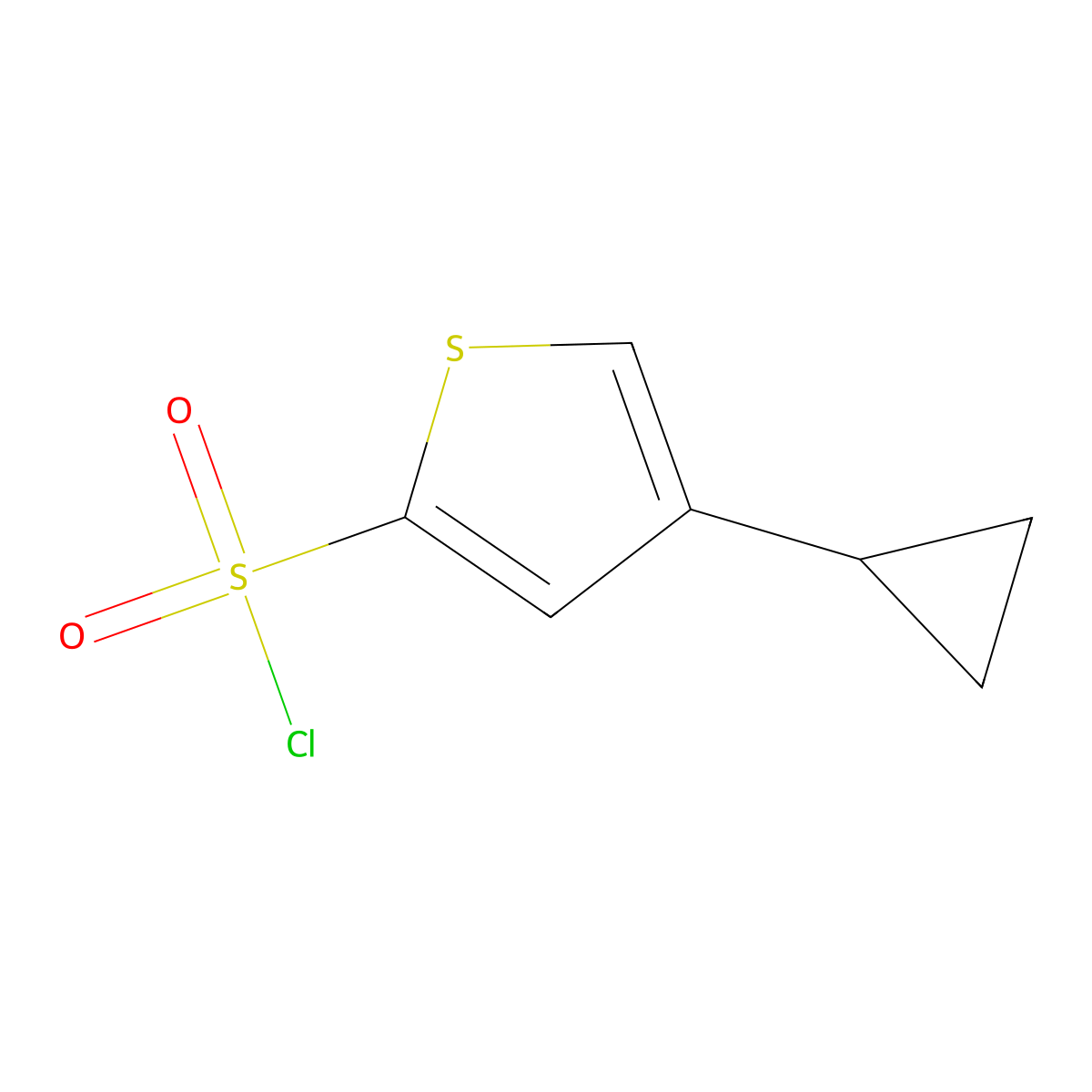 4-Cyclopropylthiophene-2-sulfonyl chloride molecular structure, CAS 2407349-23-7