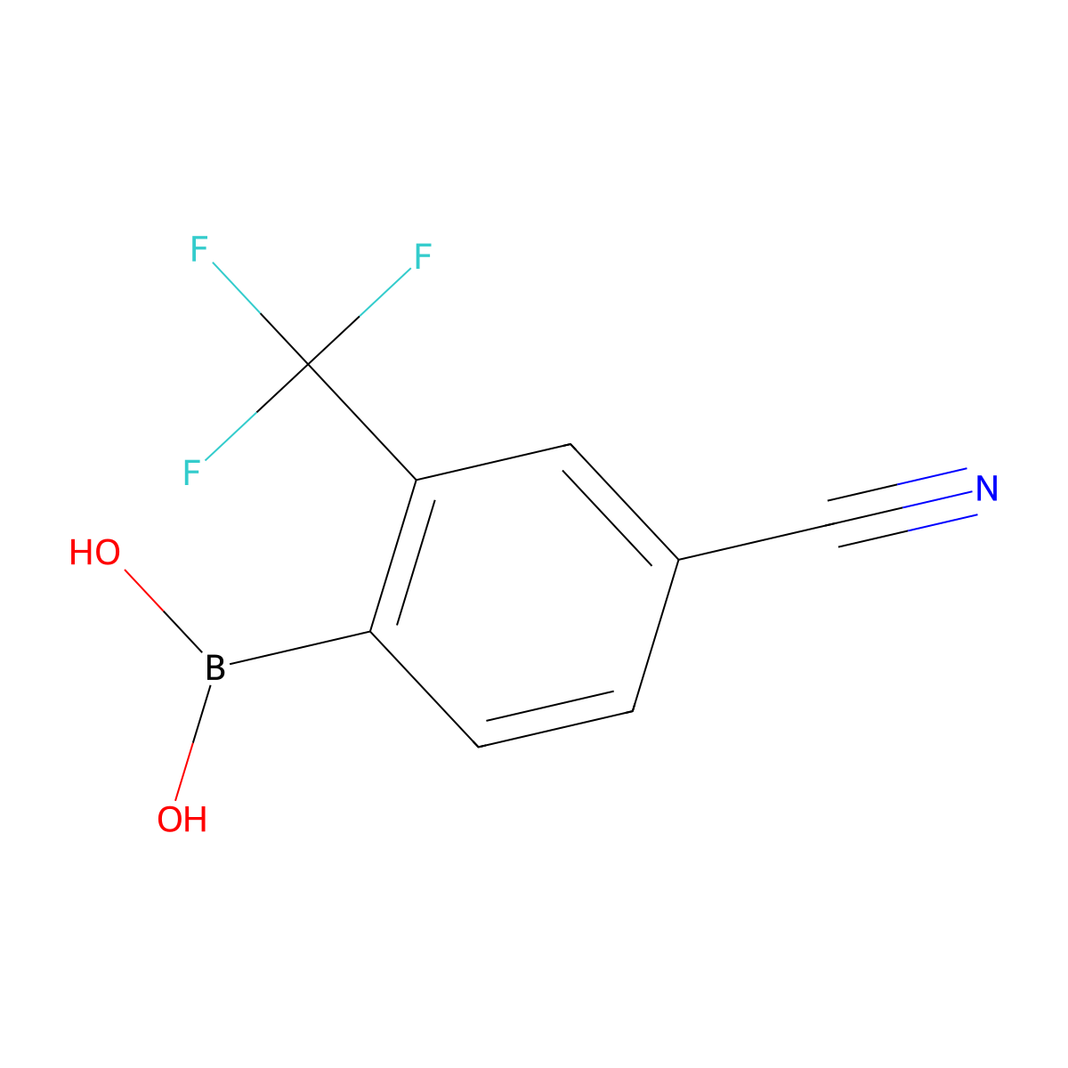 (4-Cyano-2-(trifluoromethyl)phenyl)boronic acid molecular structure, CAS 2407353-17-5