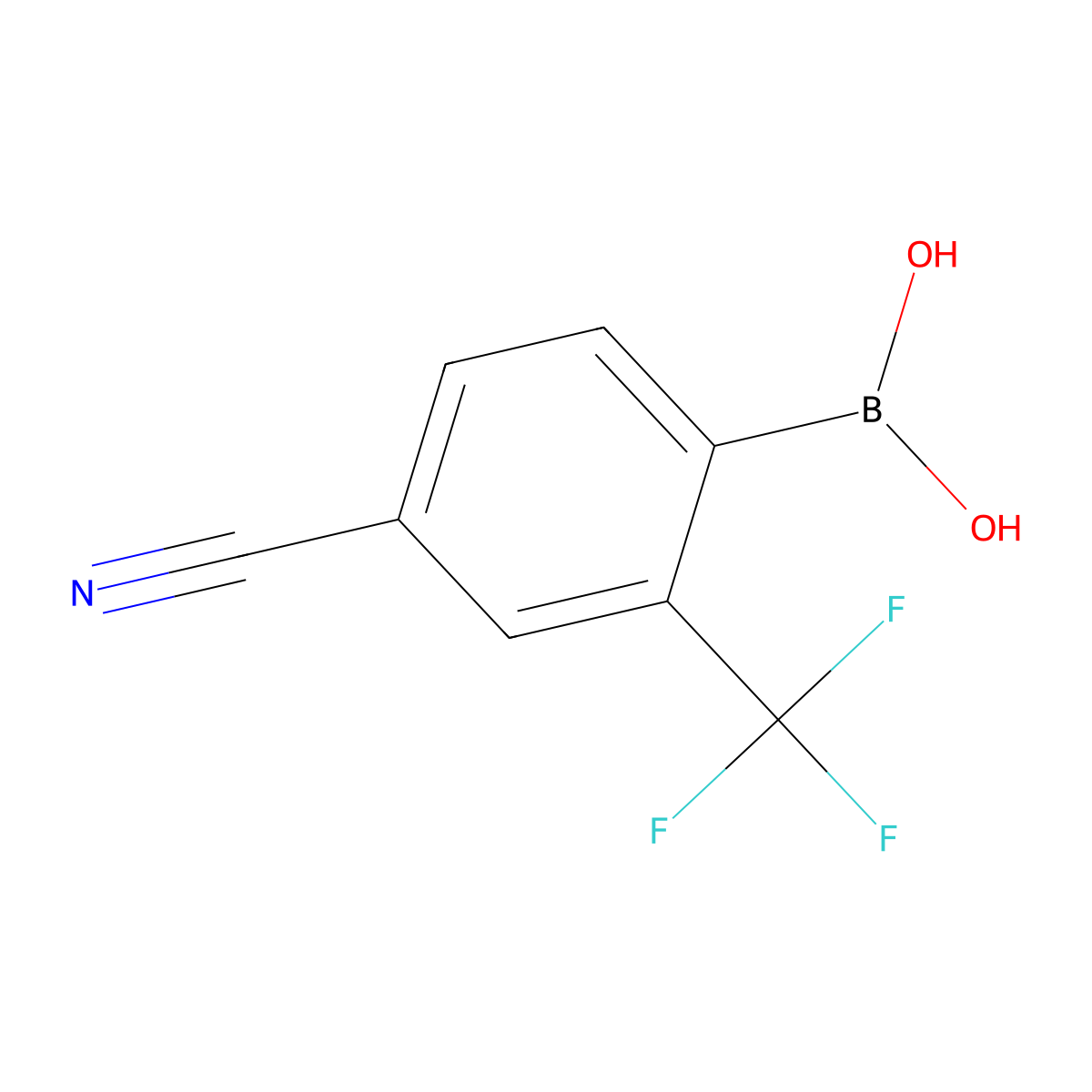 (4-Cyano-2-(trifluoromethyl)phenyl)boronic acid molecular structure, CAS 2407353-17-5