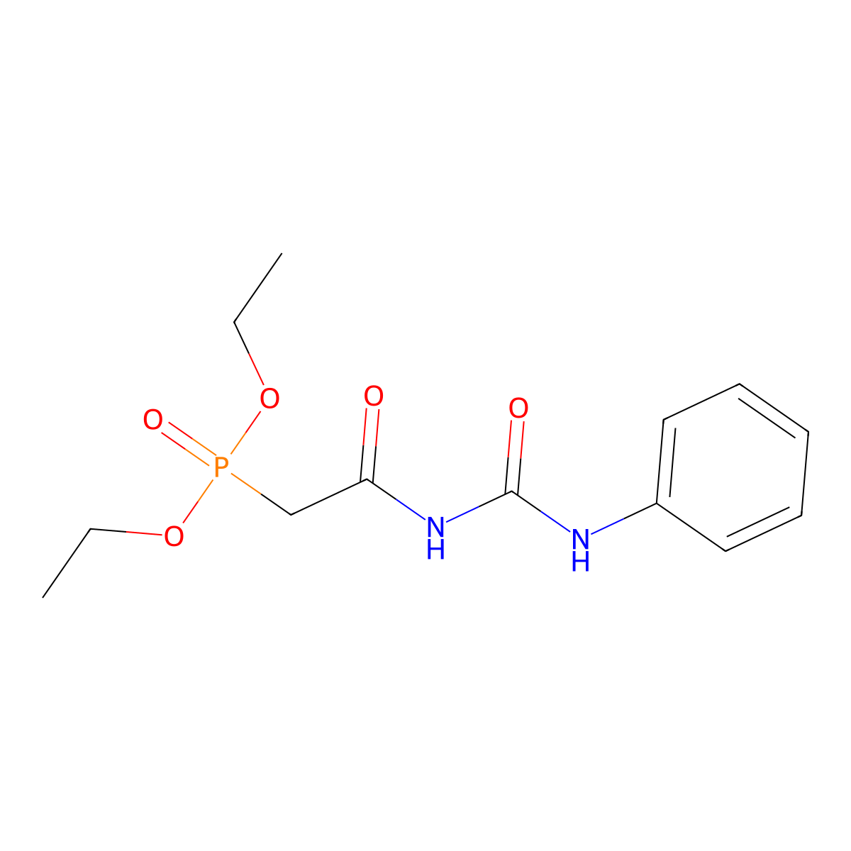 Diethyl {2-oxo-2-[(phenylcarbamoyl)amino]ethyl}phosphonate molecular structure, CAS 24074-40-6