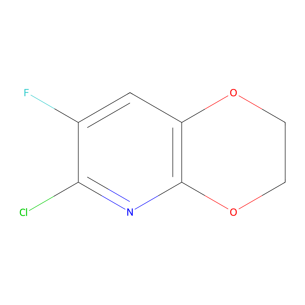 6-Chloro-7-fluoro-2,3-dihydro-[1,4]dioxino[2,3-b]pyridine molecular structure, CAS 2407436-37-5