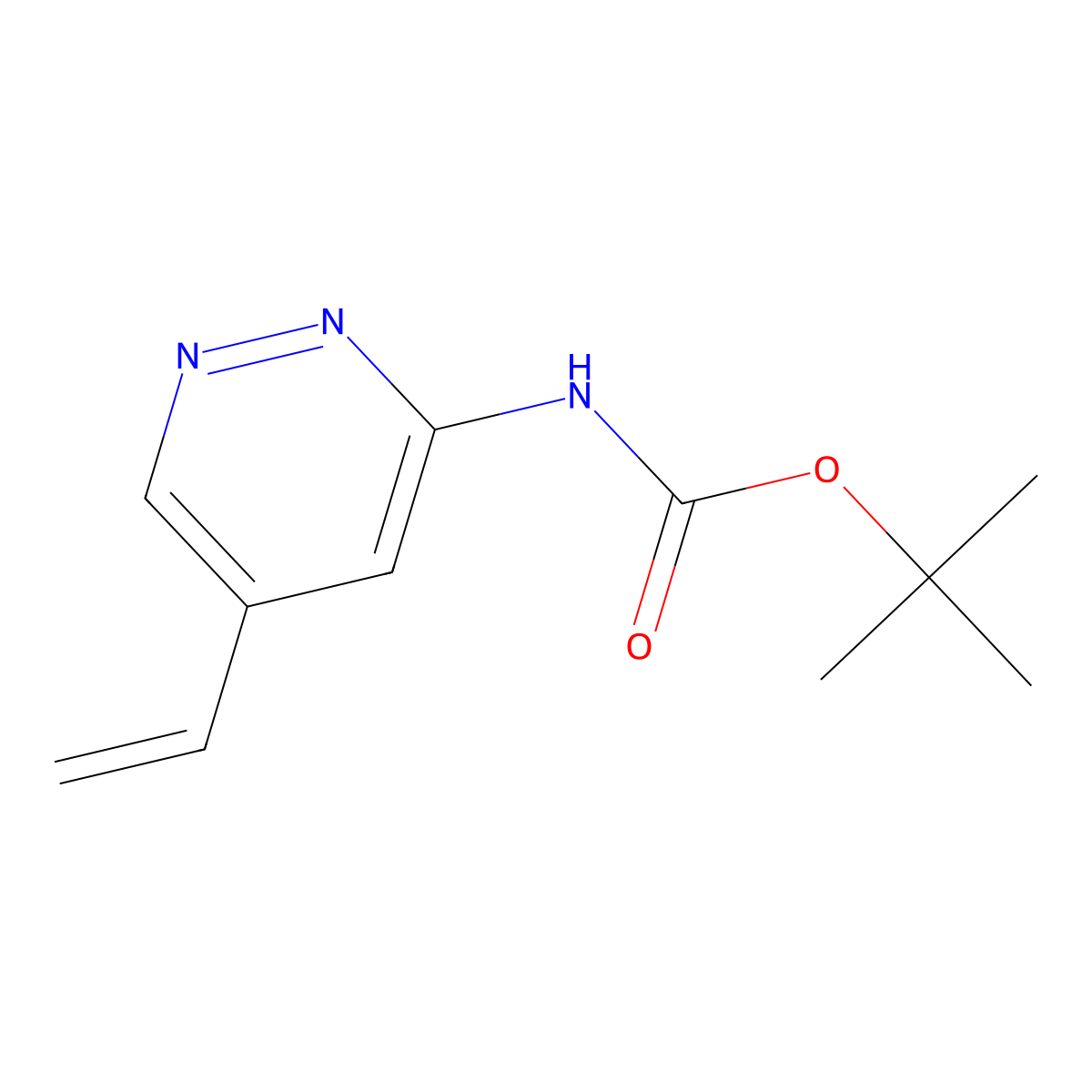 1,1-Dimethylethyl N-(5-ethenyl-3-pyridazinyl)carbamate molecular structure, CAS 2407462-01-3