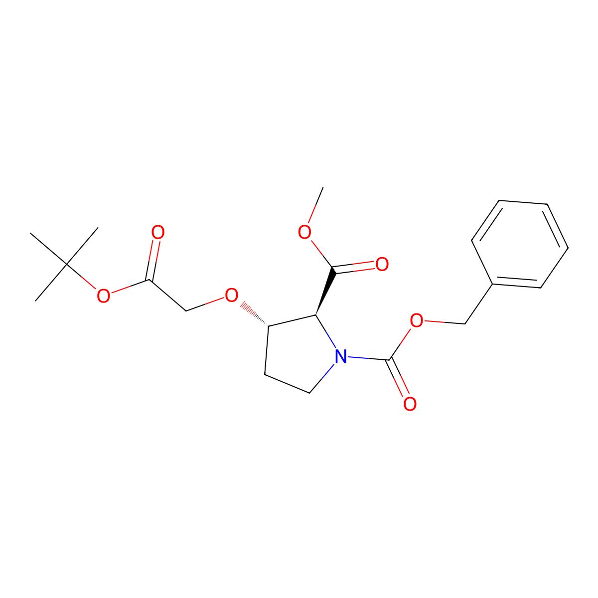 2-Methyl 1-(phenylmethyl) (2S,3S)-3-[2-(1,1-dimethylethoxy)-2-oxoethoxy]-1,2-pyrrolidinedicarboxylate molecular structure, CAS 2407463-89-0