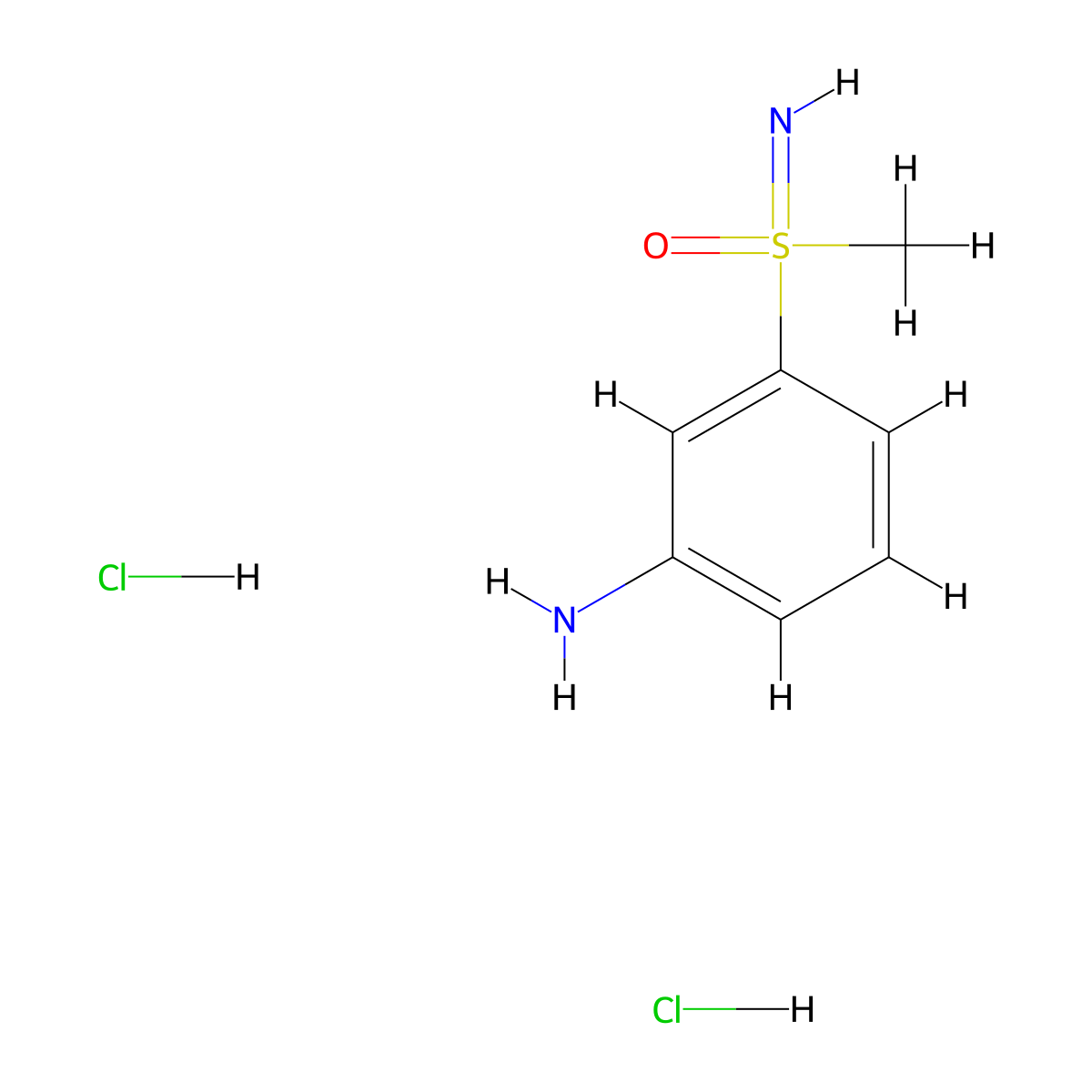 (3-Aminophenyl)(imino)(methyl)-l6-sulfanone hydrochloride molecular structure, CAS 2407482-03-3