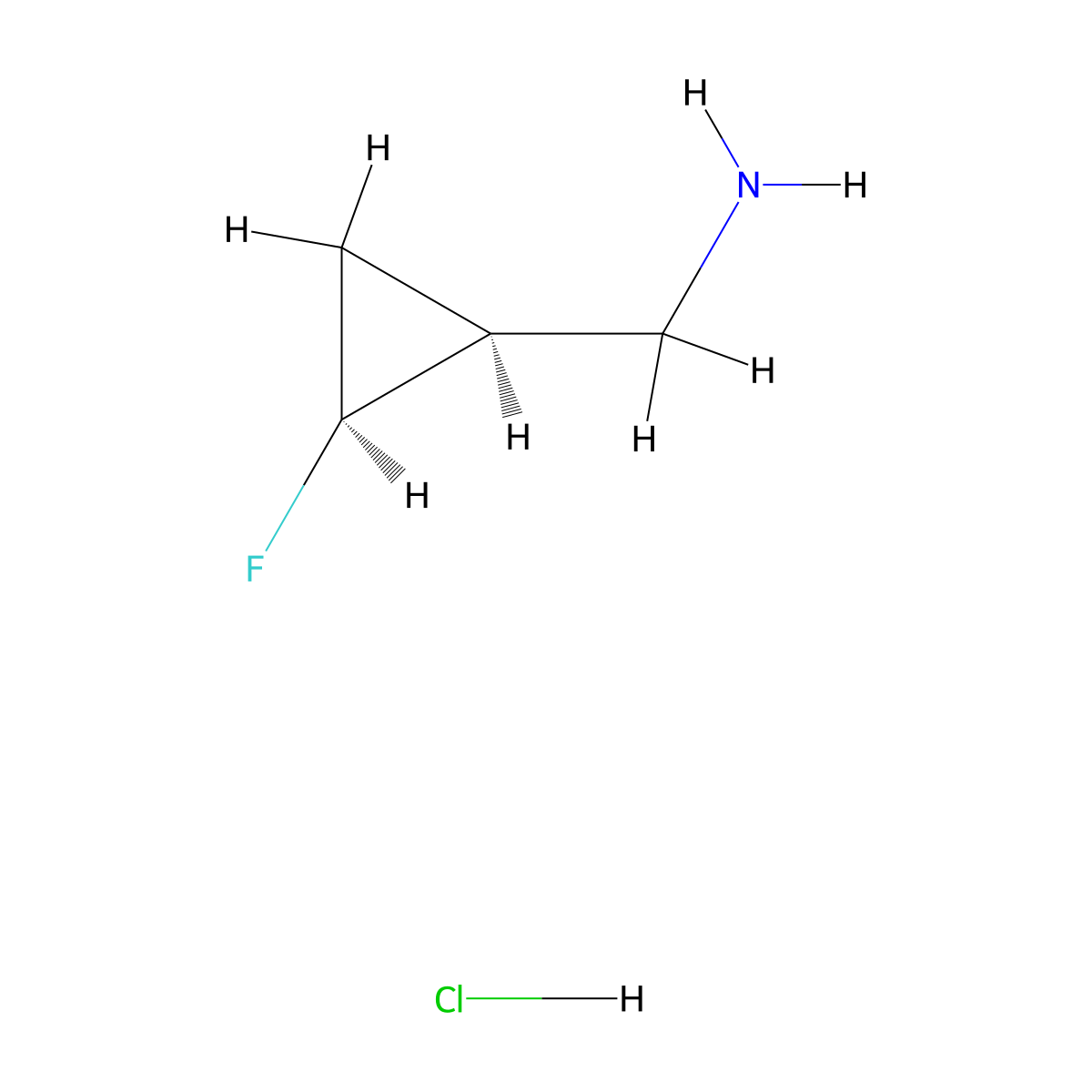 rac-1-((1R,2R)-2-fluorocyclopropyl)methanamine hydrochloride molecular structure, CAS 2407485-62-3
