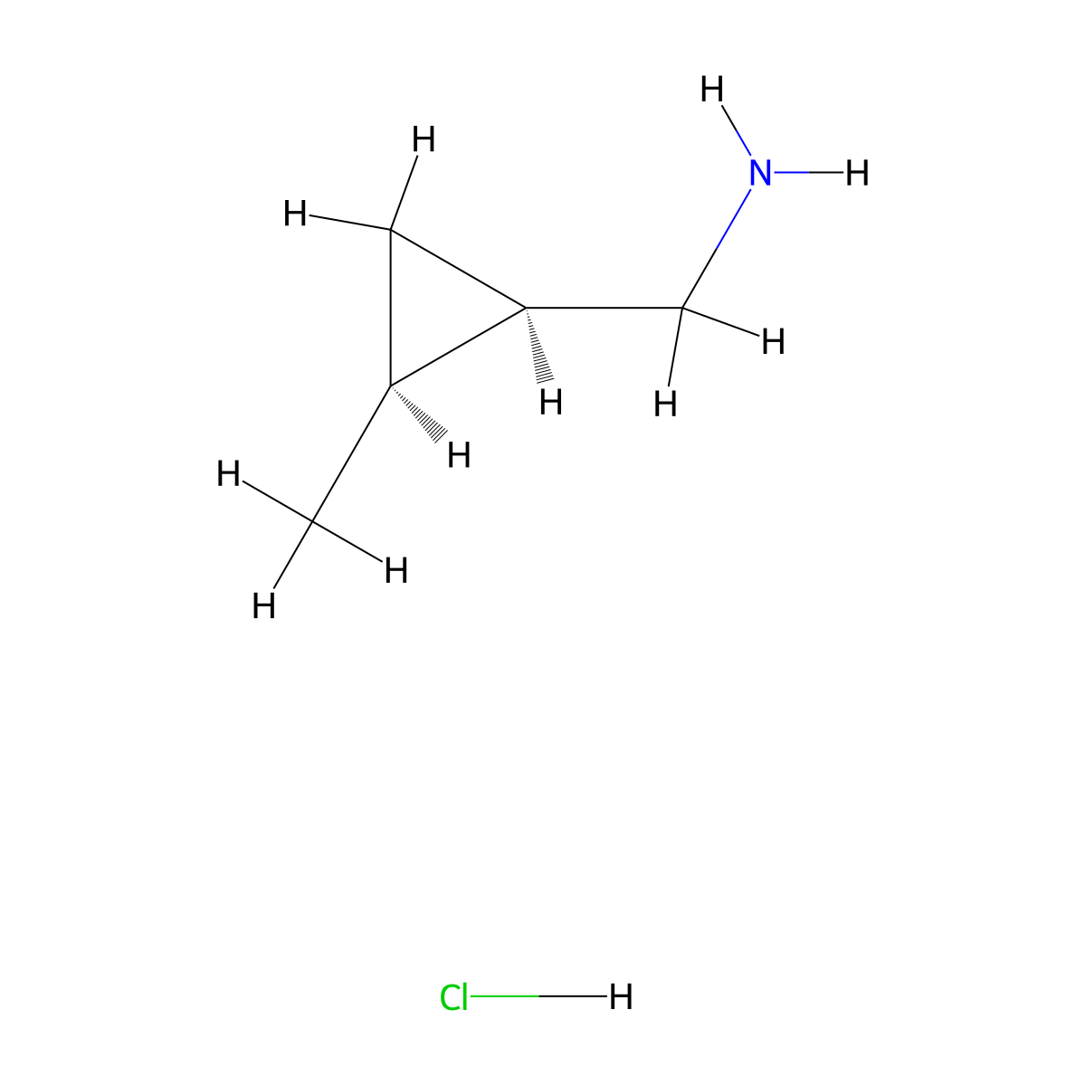 rac-1-[(1R,2S)-2-methylcyclopropyl]methanamine hydrochloride molecular structure, CAS 2407485-64-5