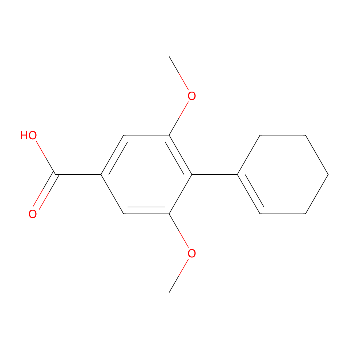 2,6-Dimethoxy-2',3',4',5'-tetrahydro-[1,1'-biphenyl]-4-carboxylic acid molecular structure, CAS 2407525-02-2