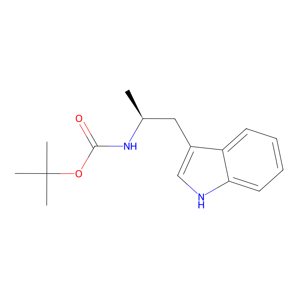 tert-butyl (S)-(1-(1H-indol-3-yl)propan-2-yl)carbamate molecular structure, CAS 2407529-29-5