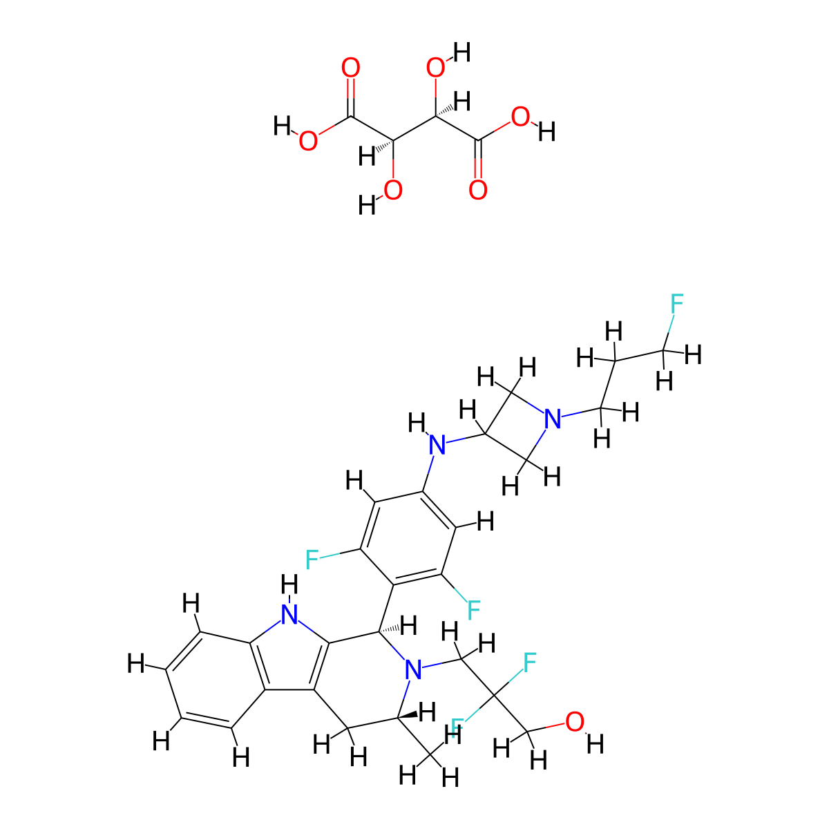 Giredestrant tartrate molecular structure, CAS 2407529-33-1