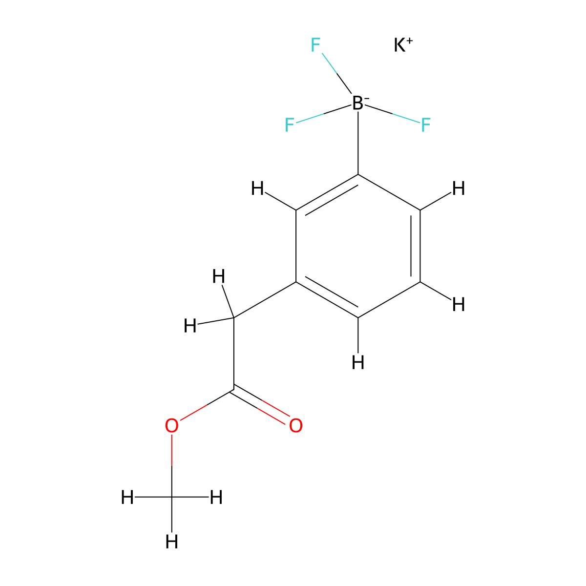 Potassium trifluoro[3-(2-methoxy-2-oxoethyl)phenyl]boranuide molecular structure, CAS 2407530-33-8