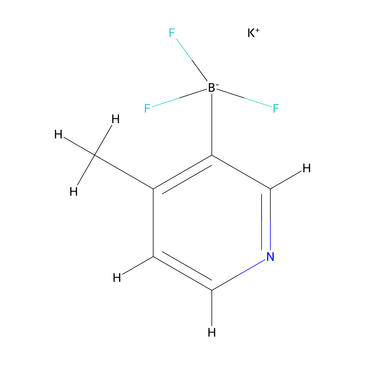 Potassium trifluoro(4-methylpyridin-3-yl)boranuide molecular structure, CAS 2407531-47-7