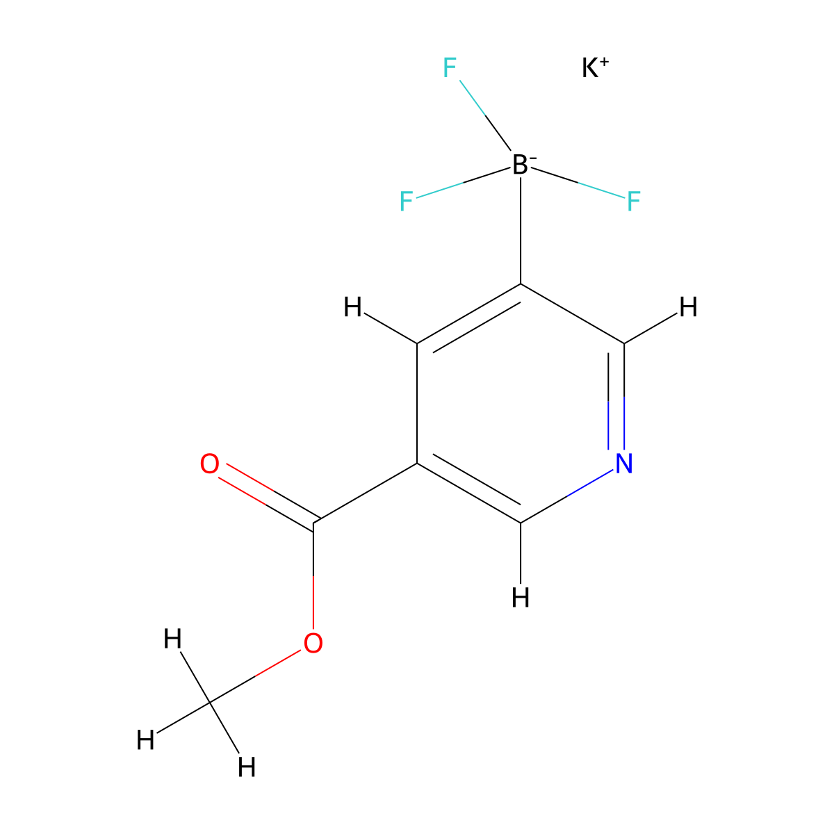 Potassium trifluoro[5-(methoxycarbonyl)pyridin-3-yl]boranuide molecular structure, CAS 2407531-58-0