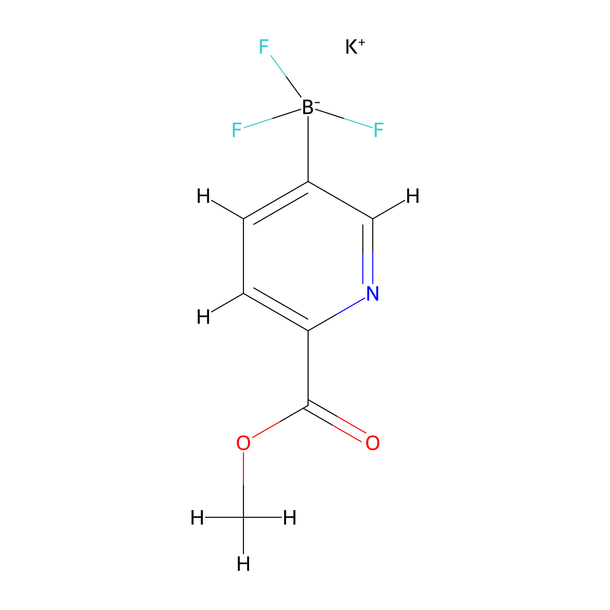 Potassium trifluoro[6-(methoxycarbonyl)pyridin-3-yl]boranuide molecular structure, CAS 2407531-64-8