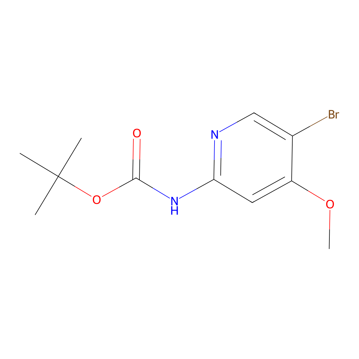 tert-butyl N-(5-bromo-4-methoxypyridin-2-yl)carbamate molecular structure, CAS 2407546-73-8