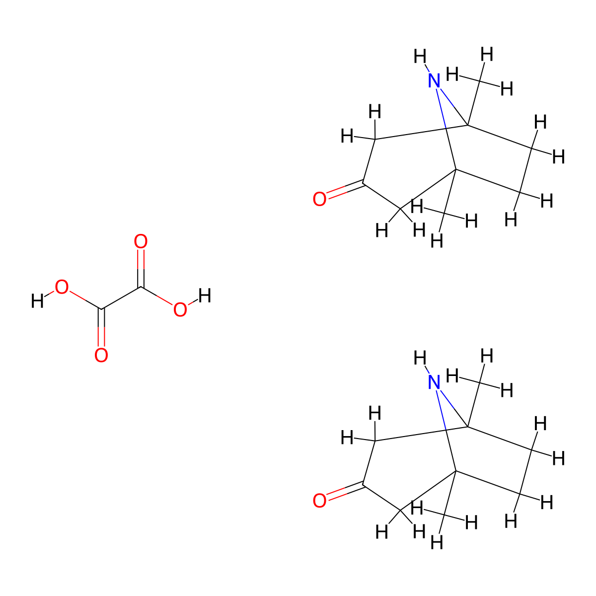1,5-Dimethyl-8-azabicyclo[3.2.1]octan-3-one hemioxalate molecular structure, CAS 2407555-63-7